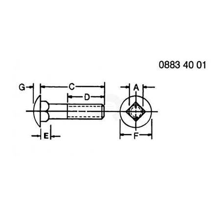 Болт, Bolt, Rd Hd Sq Short Neck, Metric 03M7186
