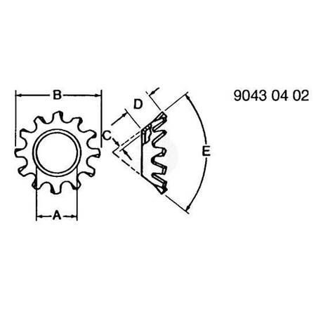 Шайба, Washer, Tooth, Countersunk External 12H324 Шайба, Washer, Tooth, Countersunk External 12H324