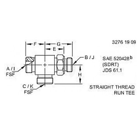 Тройник, Run Tee,o-ring Fsf 38H1024 Тройник, Run Tee,o-ring Fsf 38H1024