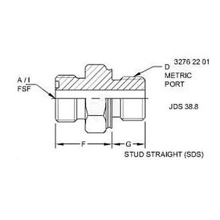 Фитинг переходника, Stud Straight (sds), Orfs 38H5003 Фитинг переходника, Stud Straight (sds), Orfs 38H5003