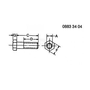 Винт с головкой, Screw, Hex Hd, Metric, L.h. Thd 19M9018