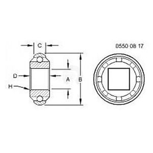 Шариковый подшипник, #208 Bearing (1 1/8 Sq. Bore) A20175