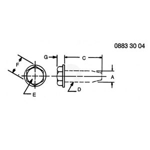 Винт, Screw, Hex Flange Head, Thread Roll GX22456